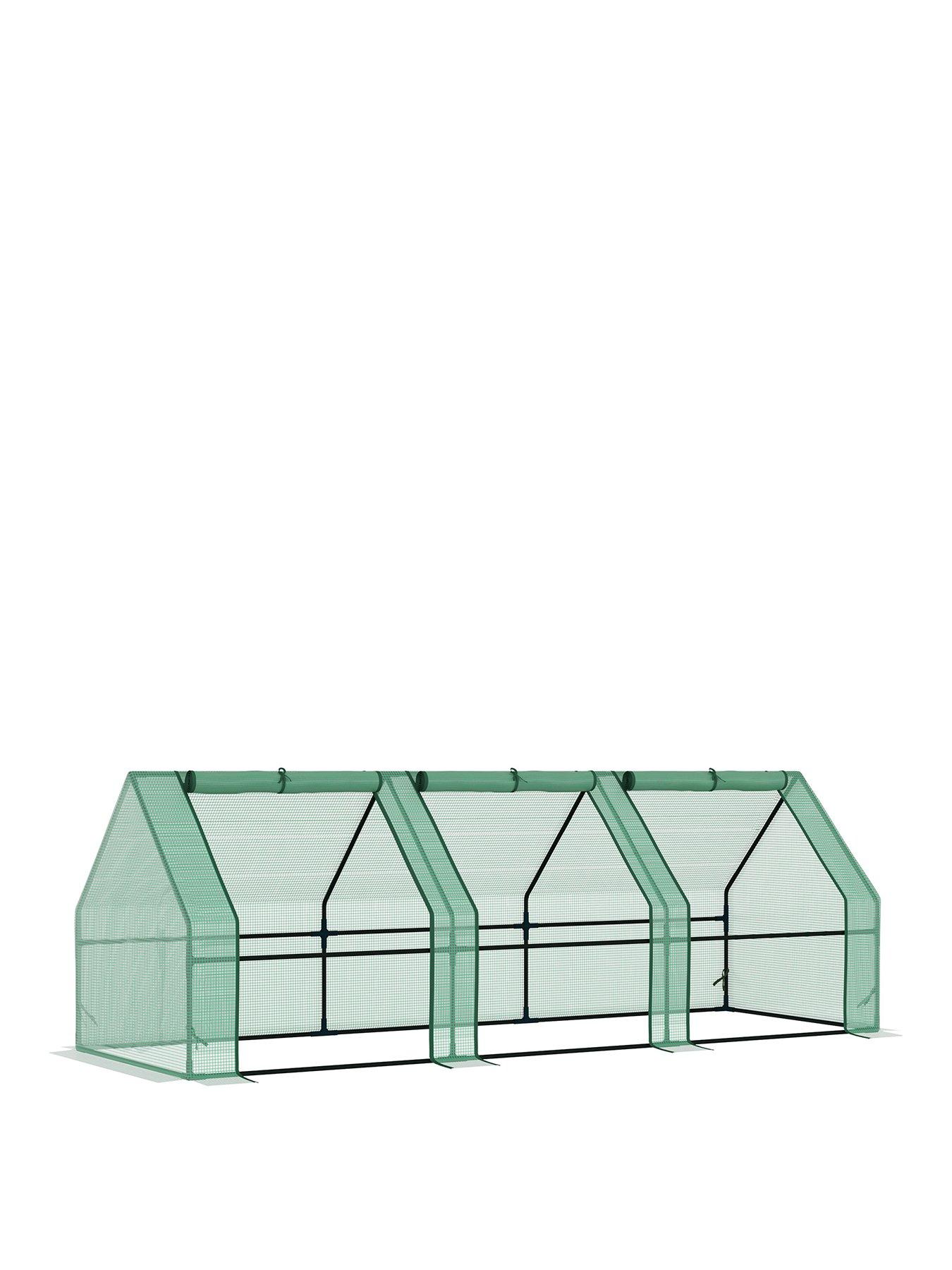 Image 1 of 7 of OutSunny Polytunnel Mini&nbsp;Greenhouse with&nbsp;Steel Frame