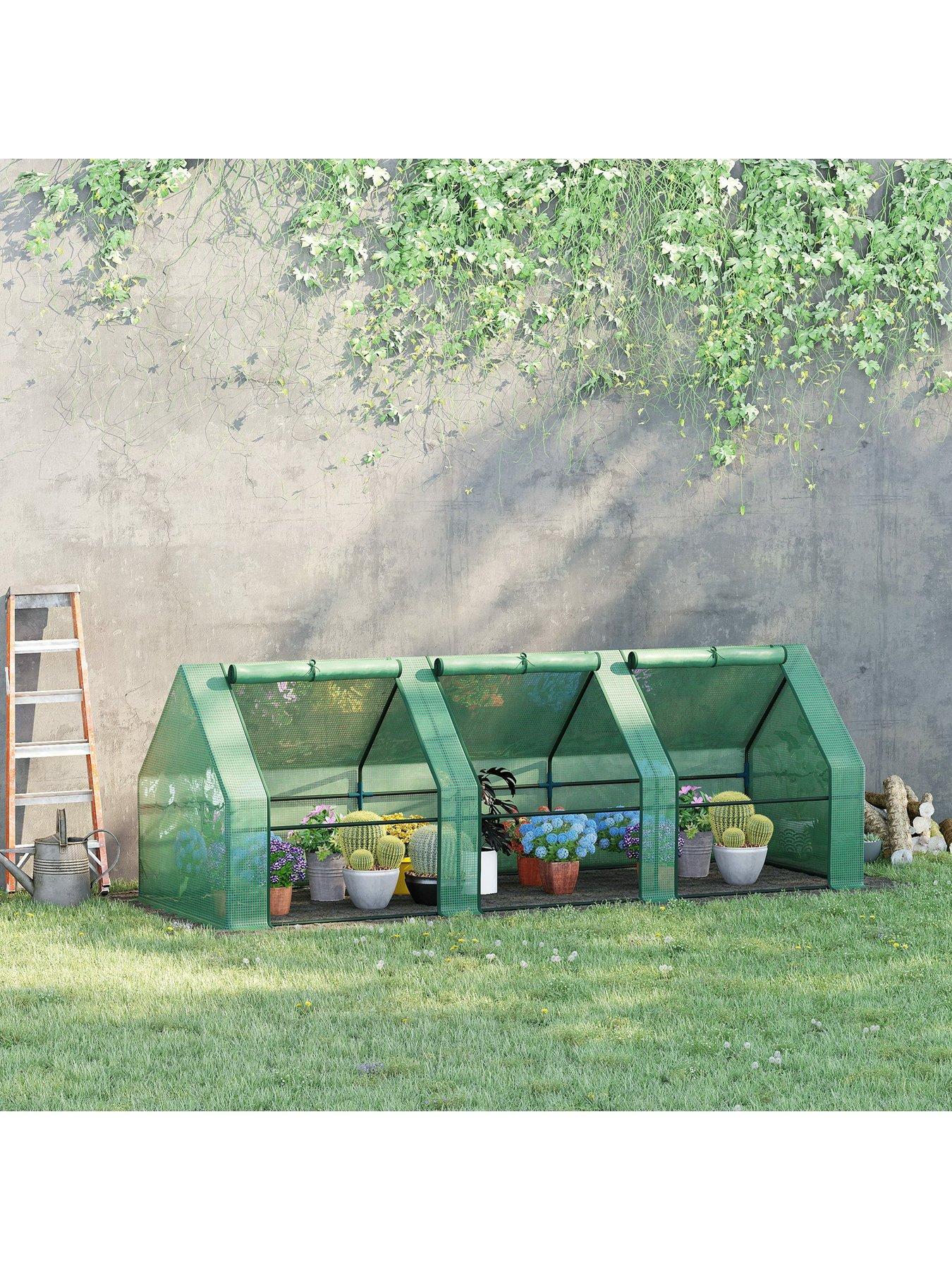 Image 2 of 7 of OutSunny Polytunnel Mini&nbsp;Greenhouse with&nbsp;Steel Frame