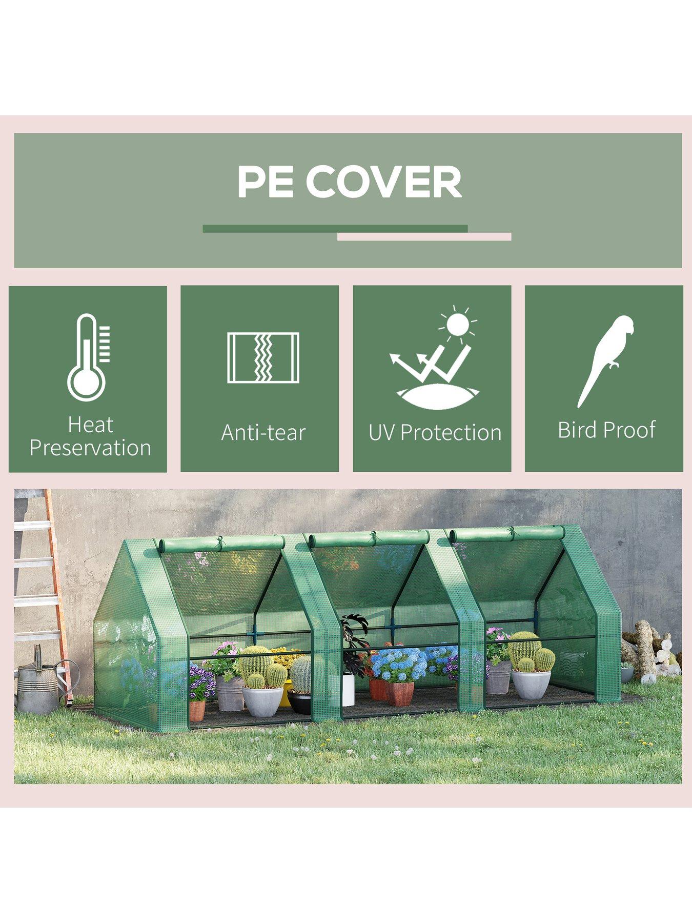 Image 4 of 7 of OutSunny Polytunnel Mini&nbsp;Greenhouse with&nbsp;Steel Frame