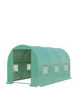 Product photograph of Outsunny Walk-in Tunnel Greenhouse 4x2m - Green from very.co.uk