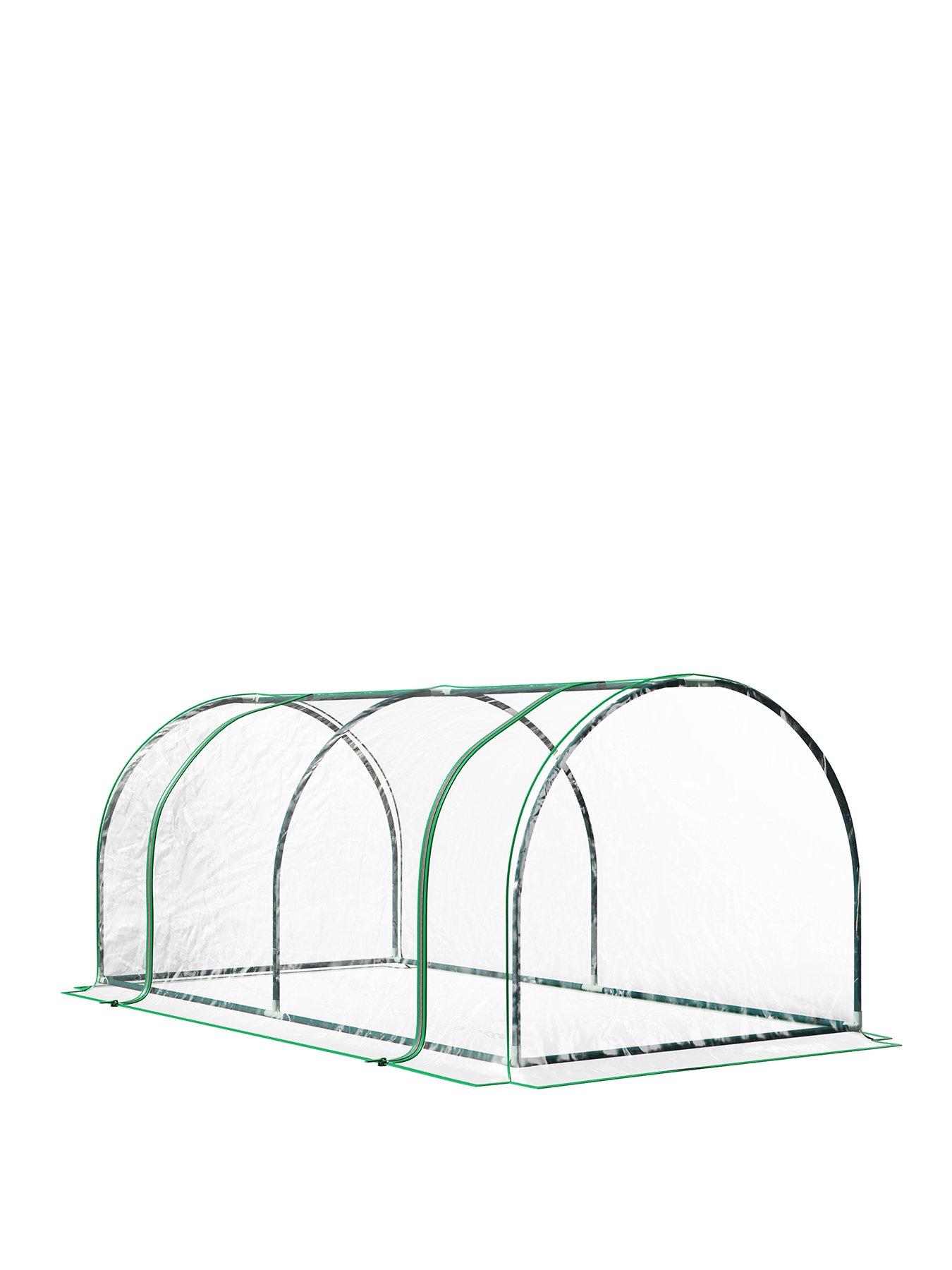 Product photograph of Outsunny Tunnel Greenhouse Green Grow House Steel Frame Garden Outdoor 200 X 100 X 80cm from very.co.uk