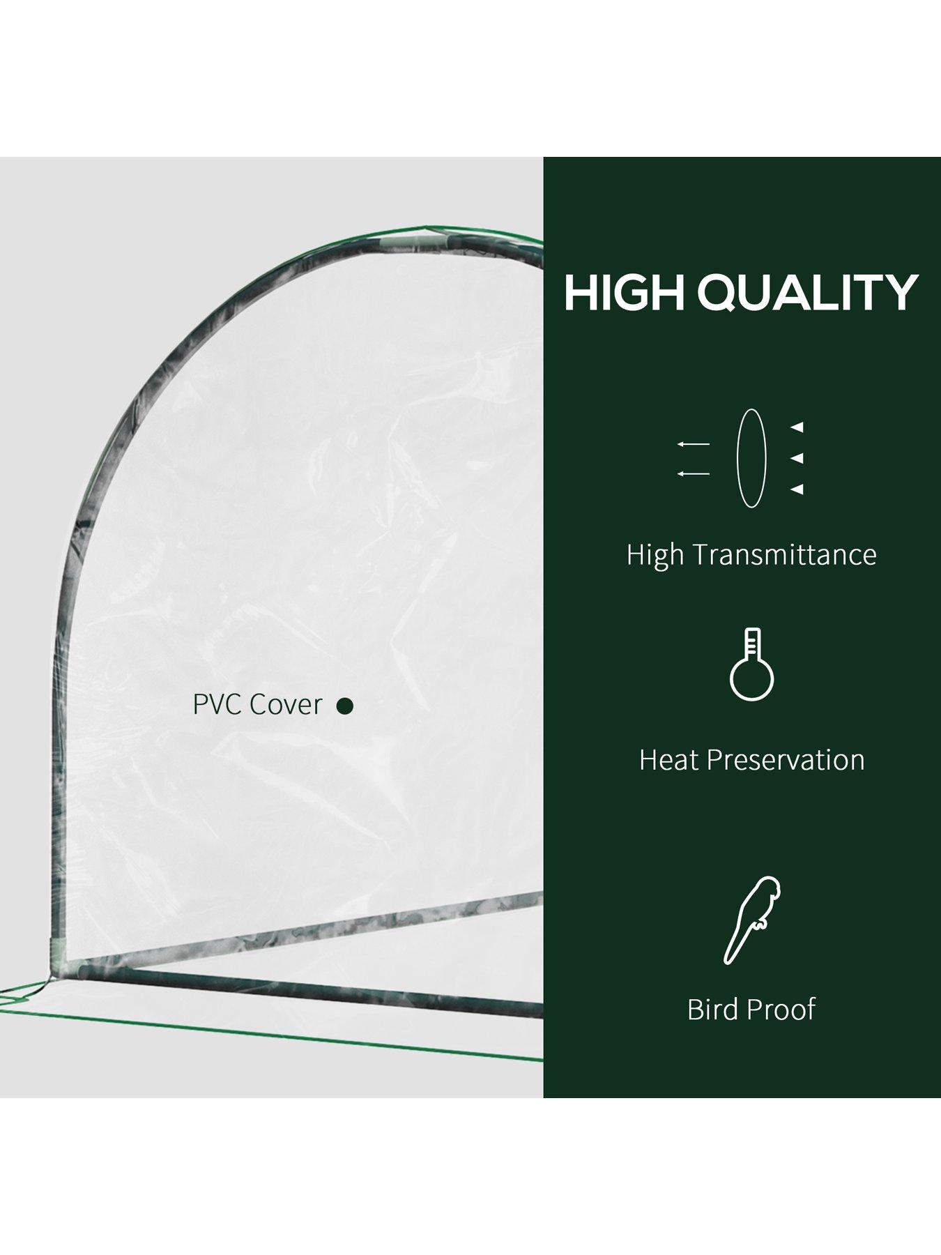 Image 4 of 7 of OutSunny Tunnel Greenhouse Green Grow House Steel Frame Garden Outdoor 200 x 100 x 80cm