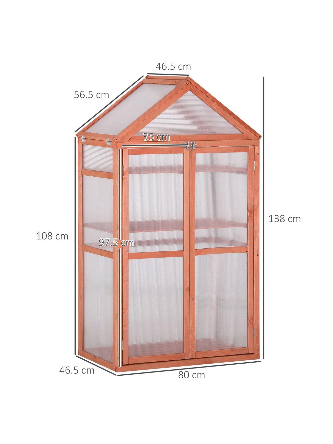 Image 3 of 7 of OutSunny Wooden Cold Frame Greenhouse for Plants -&nbsp;80 x 47 x 138cm, Orange