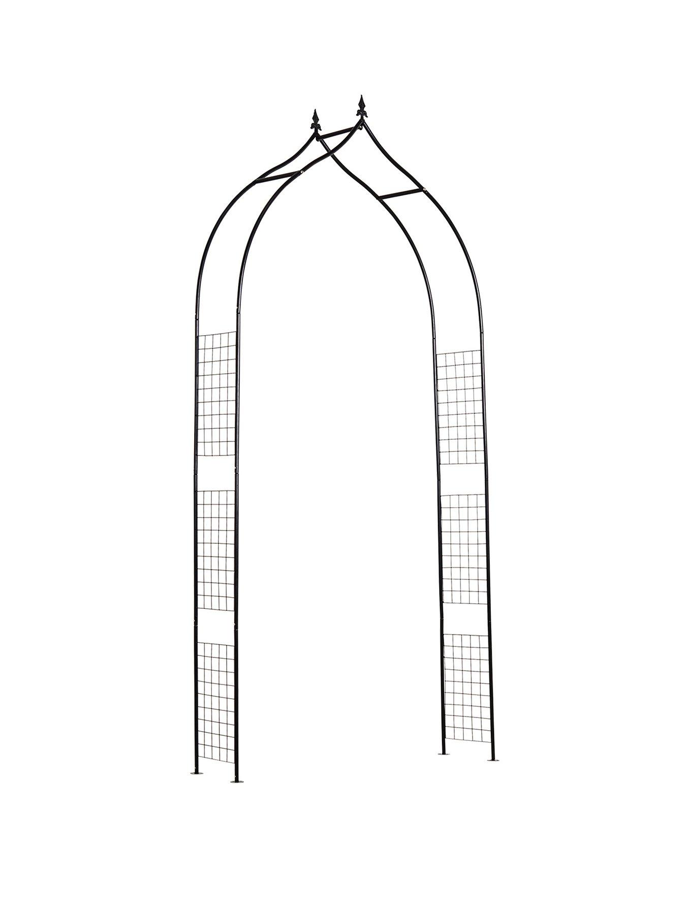 undefined Steel Frame Backyard Metal Pergola for Plants  &  Trellis Garden Arch - Black