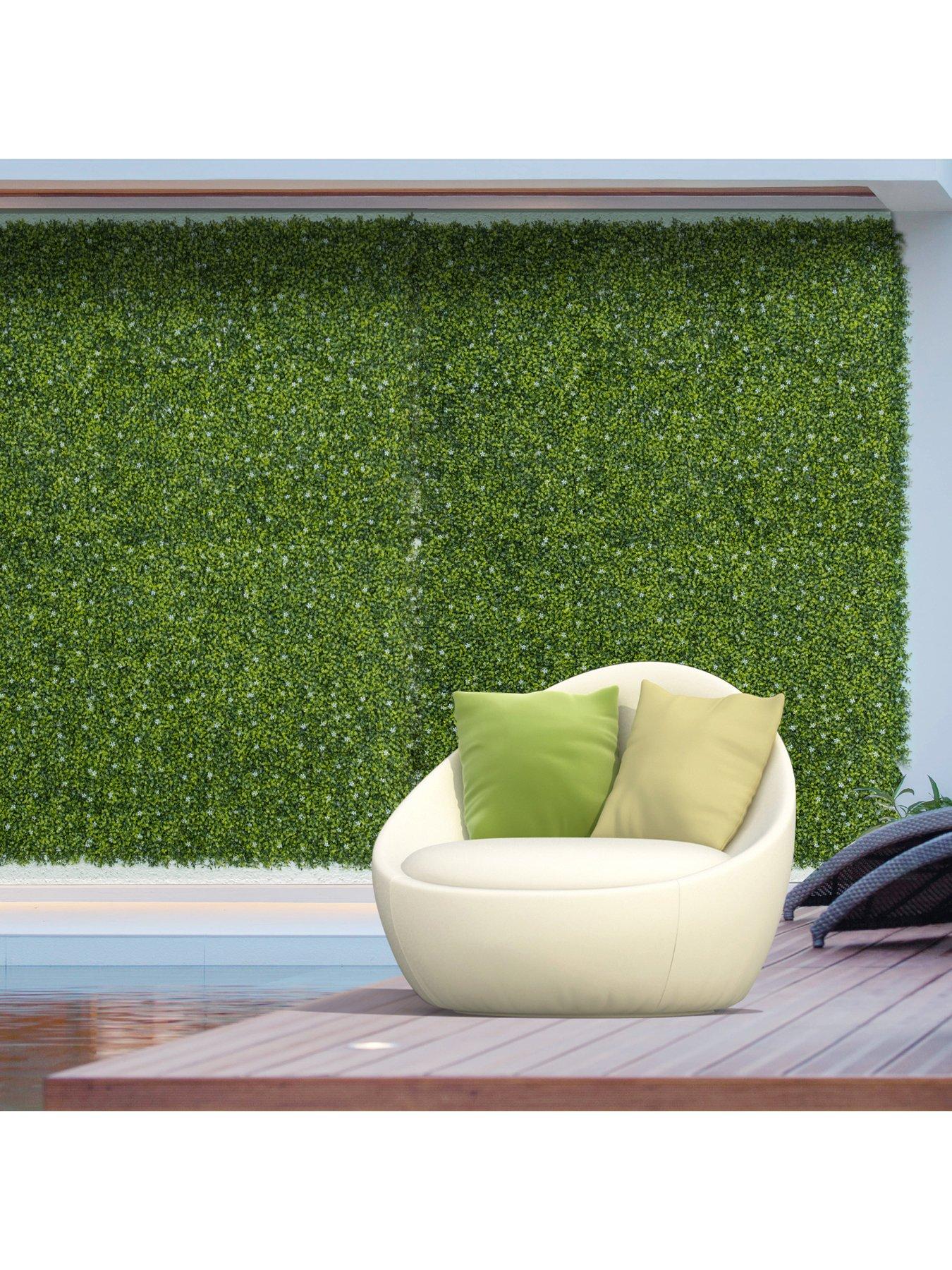 Image 2 of 7 of OutSunny 12-Piece 50cm x 50cm&nbsp;Artificial Boxwood Wall Panel -&nbsp; Milan Grass, Privacy Fence Screen