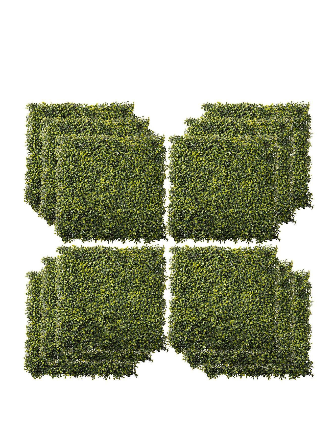 Image 1 of 7 of OutSunny 12-Piece 50 x 50cm&nbsp;Artificial Boxwood Wall Panel -&nbsp;Milan Grass, Privacy Fence Screen
