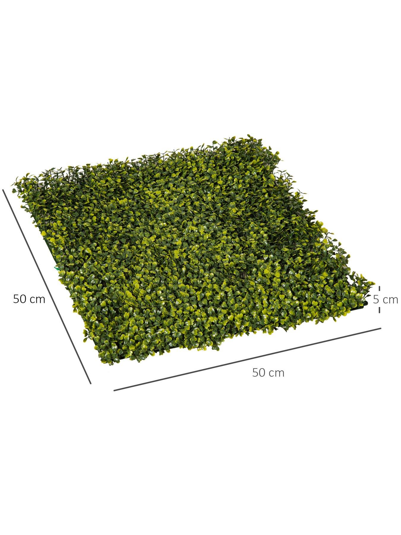 Image 2 of 7 of OutSunny 12-Piece 50 x 50cm&nbsp;Artificial Boxwood Wall Panel -&nbsp;Milan Grass, Privacy Fence Screen