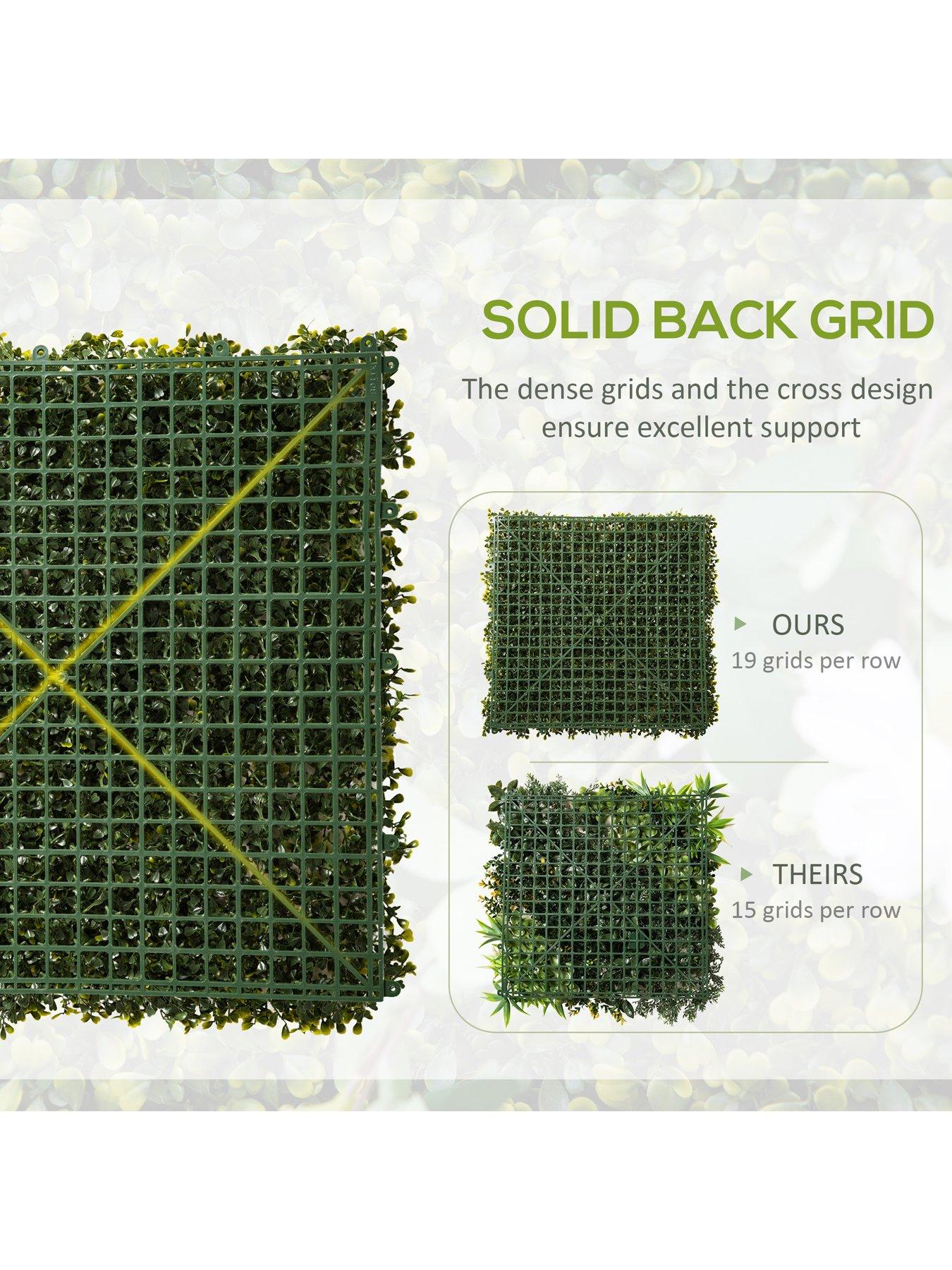 Image 6 of 7 of OutSunny 12-Piece 50 x 50cm&nbsp;Artificial Boxwood Wall Panel -&nbsp;Milan Grass, Privacy Fence Screen