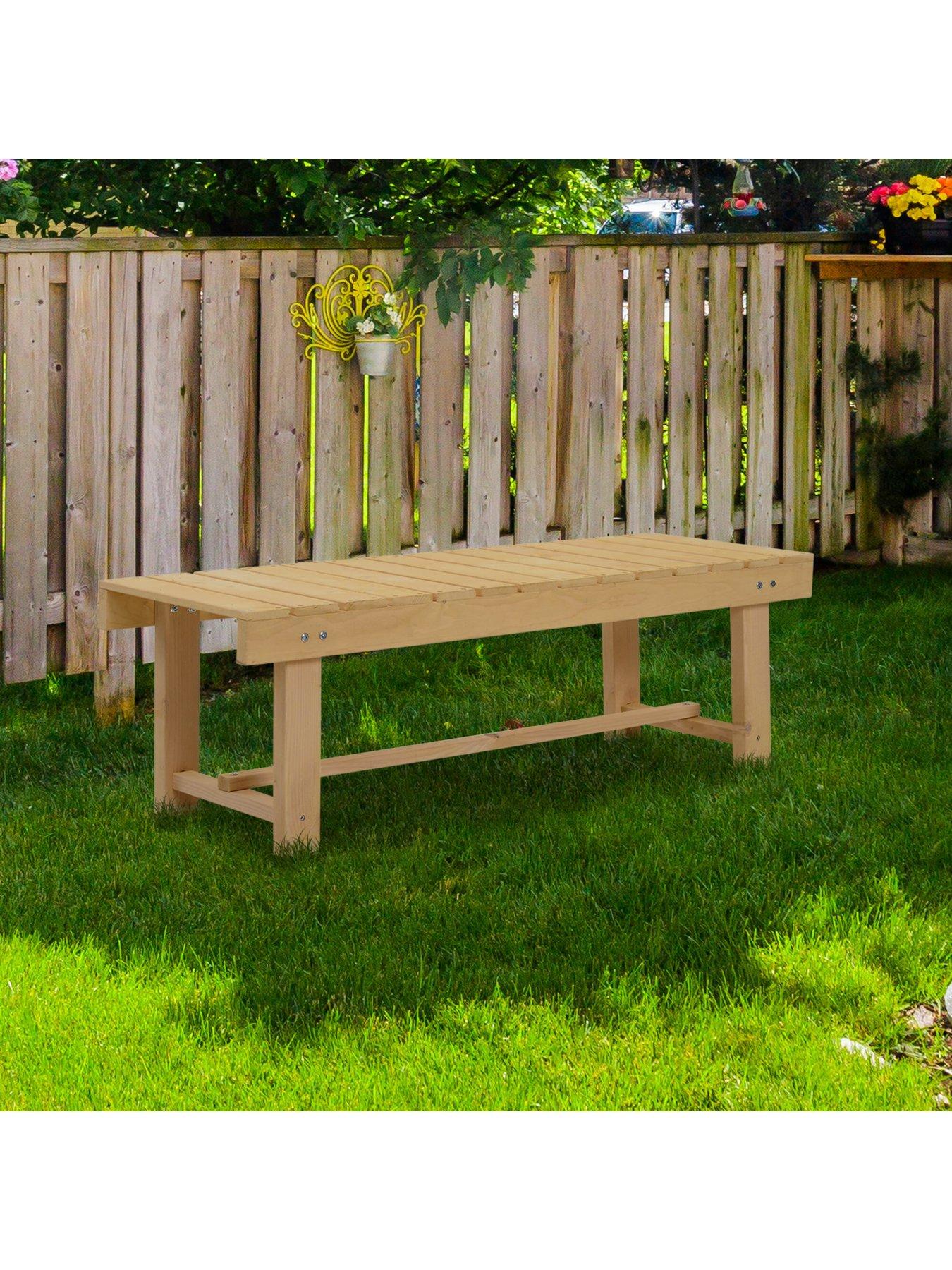 OutSunny 2-Seater Outdoor Garden Fir Wood Patio Bench
