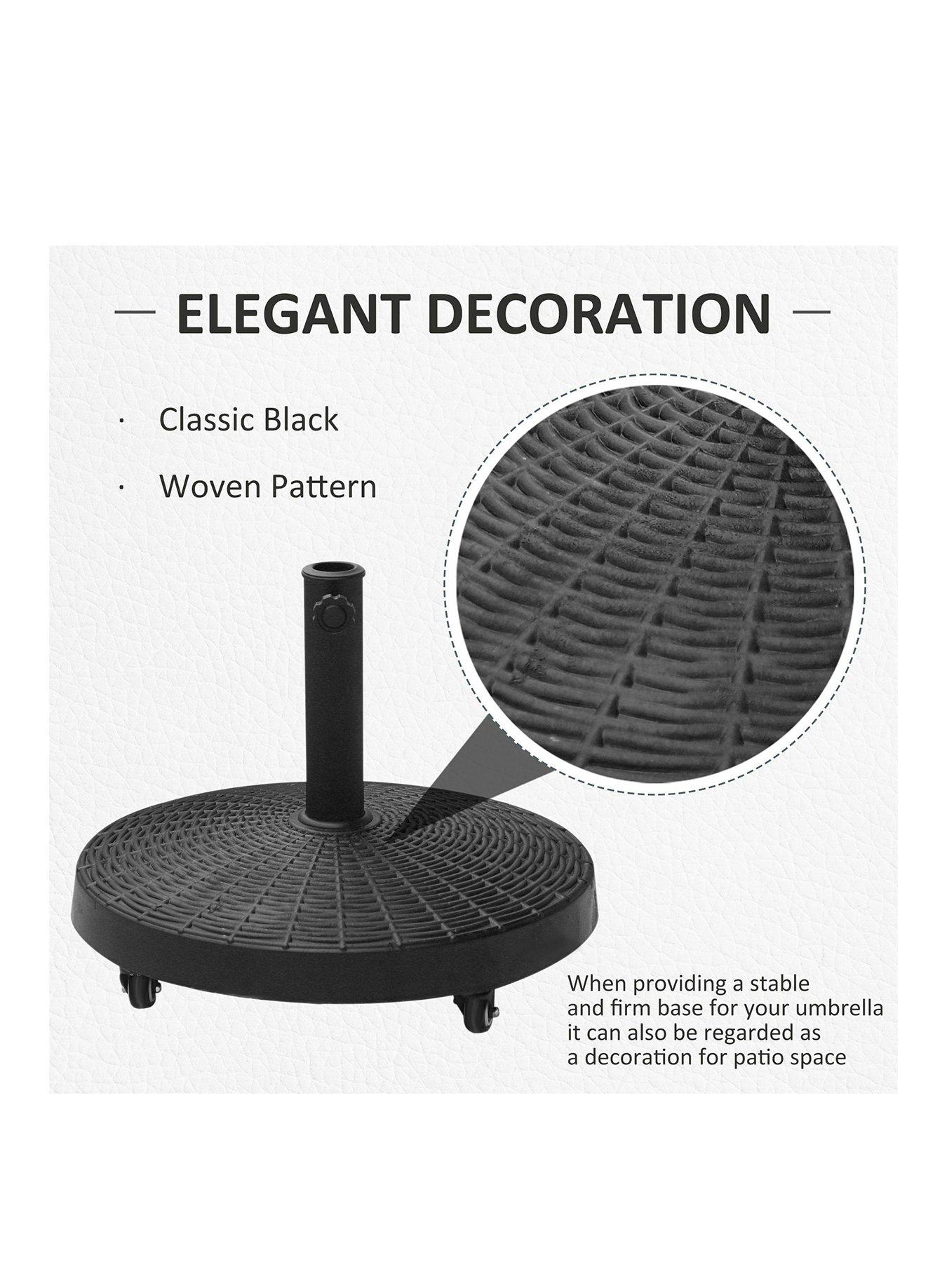 OutSunny Resin Patio Parasol Base Umbrella Stand, Weight Deck Holder