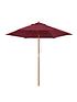  image of outsunny-25m-wooden-garden-parasol-umbrellanbsp-nbspred-wine