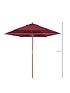 image of outsunny-25m-wooden-garden-parasol-umbrellanbsp-nbspred-wine