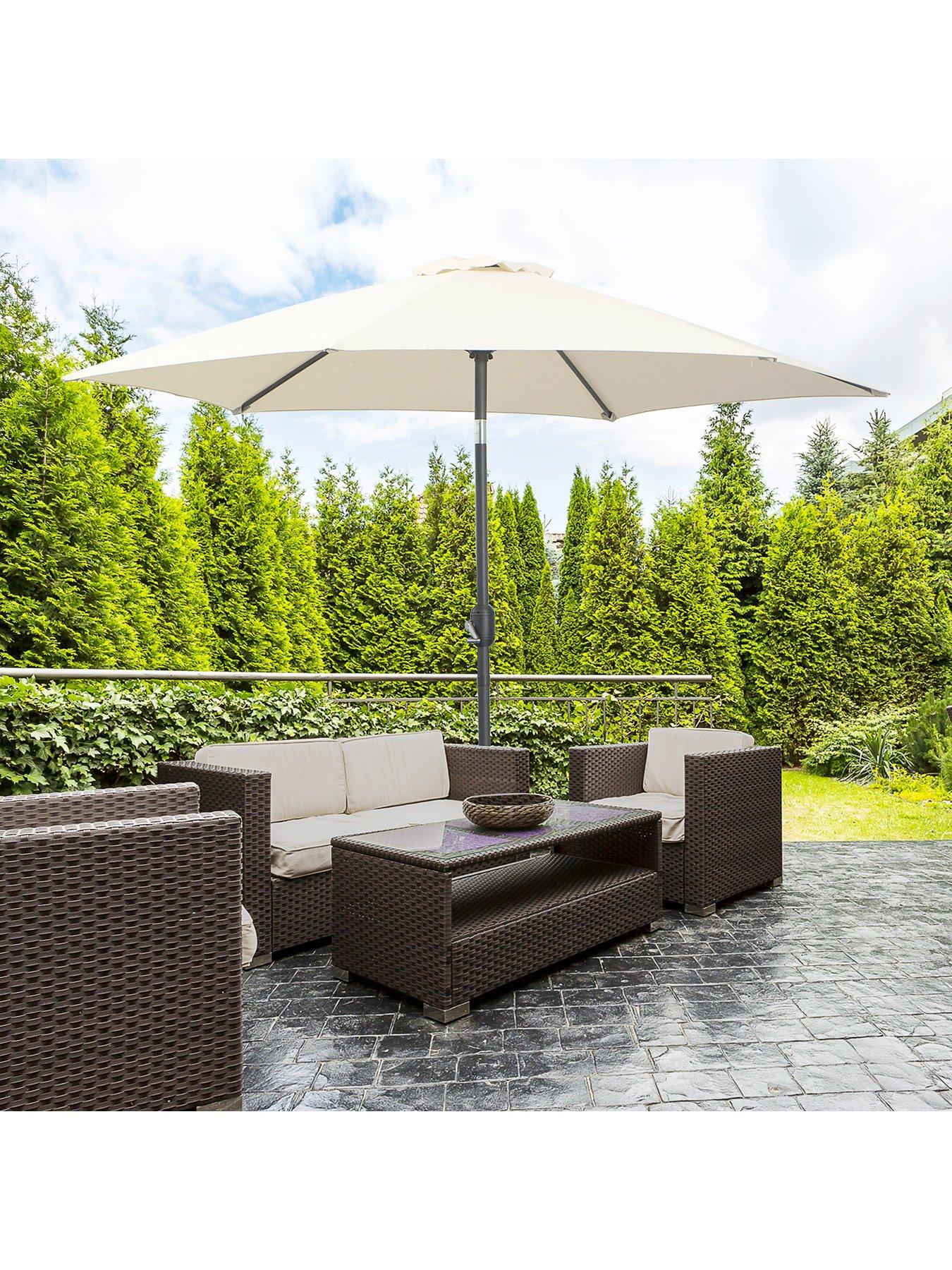 undefined 2.7m Adjustable Umbrella Garden Parasol - Cream White