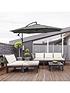  image of outsunny-cantilever-umbrella-parasol-hanging-banana-steel-dark-grey-3m-patio