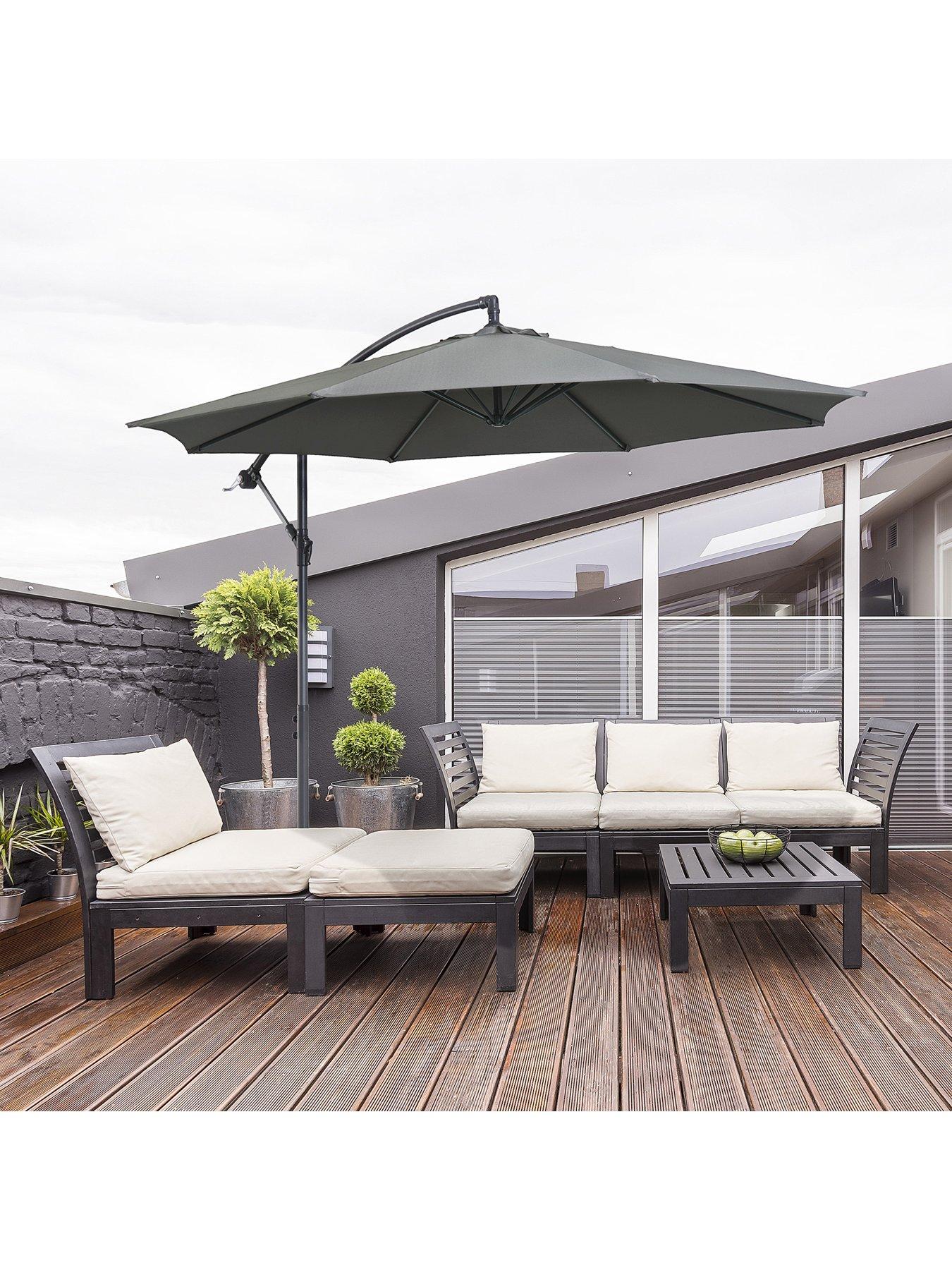 Image 1 of 7 of OutSunny Cantilever Umbrella Parasol Hanging Banana Steel Dark Grey 3M Patio