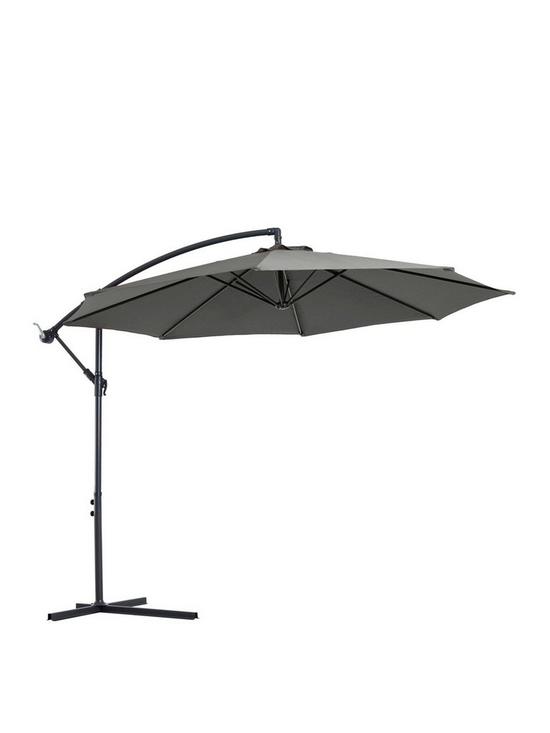 stillFront image of outsunny-cantilever-umbrella-parasol-hanging-banana-steel-dark-grey-3m-patio