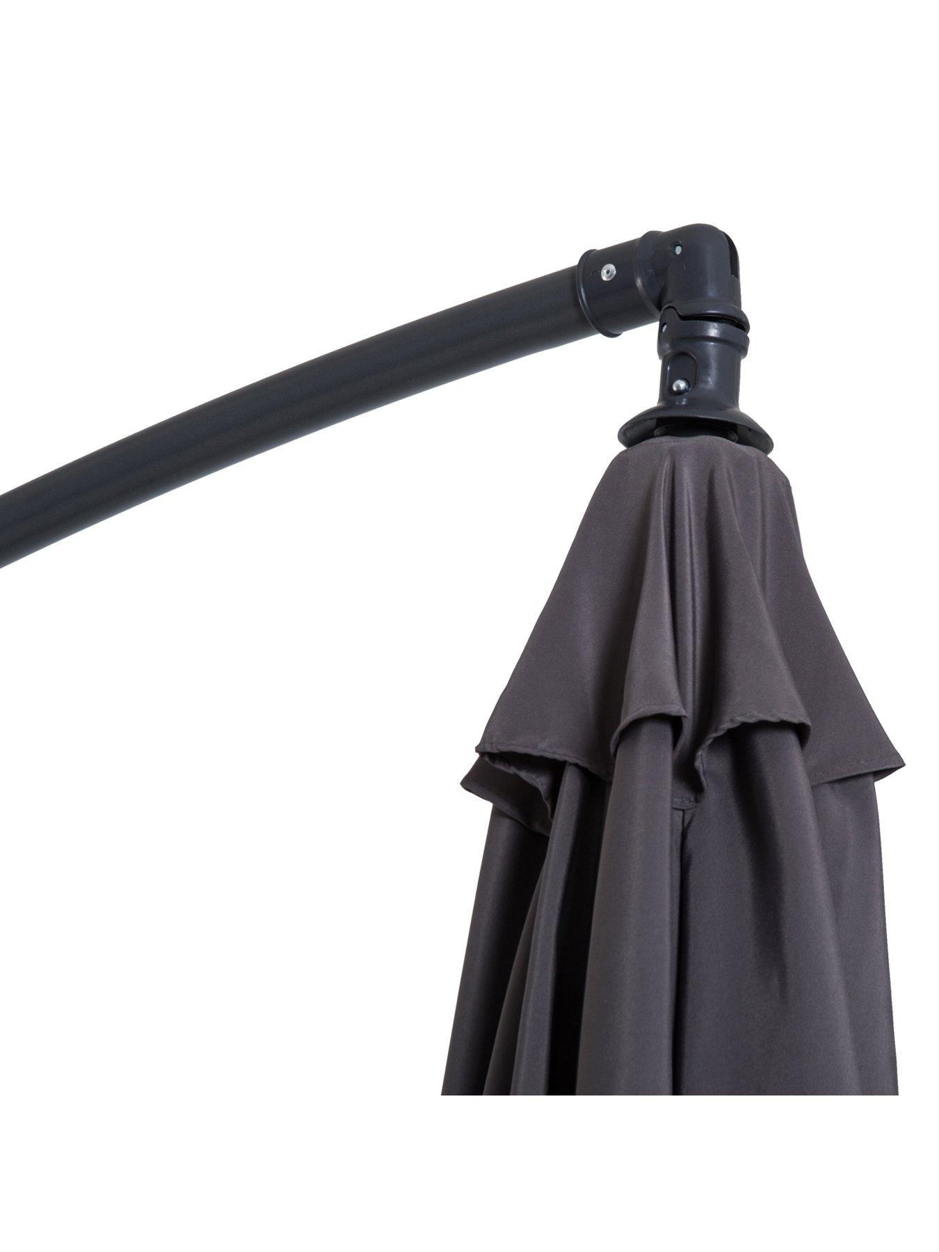 Image 6 of 7 of OutSunny Cantilever Umbrella Parasol Hanging Banana Steel Dark Grey 3M Patio