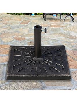 Product photograph of Outsunny Patio Umbrella Stand Parasol Base - 15kg Square - Bronze from very.co.uk