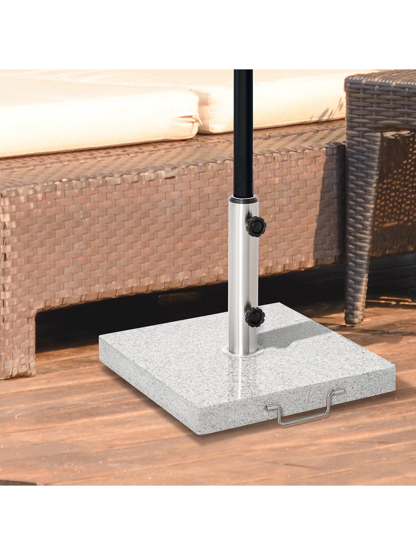 Product photograph of Outsunny 30kg Marble Umbrella Base - Hemp Grey from very.co.uk