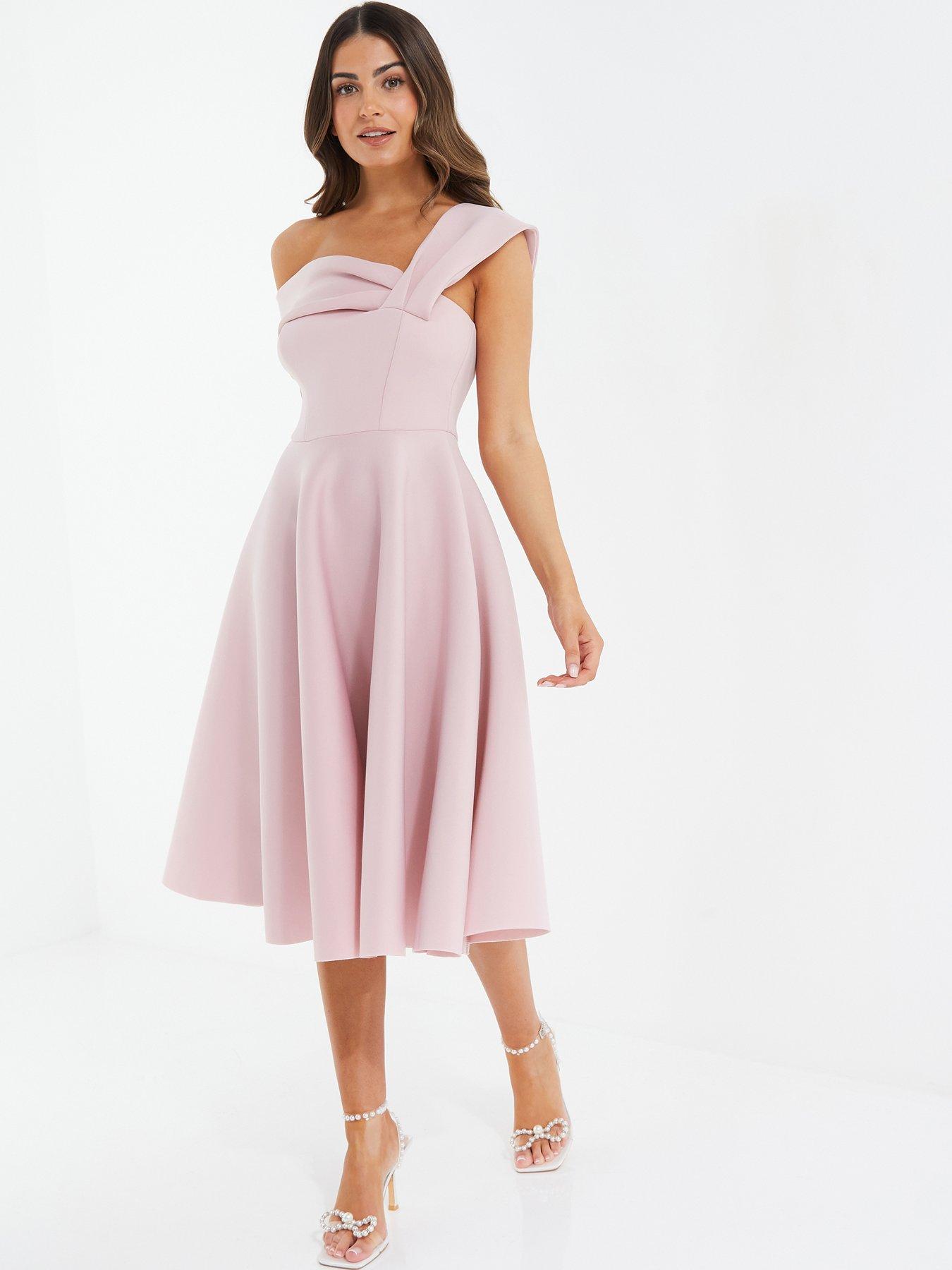 Off the shoulder midi skater clearance dress