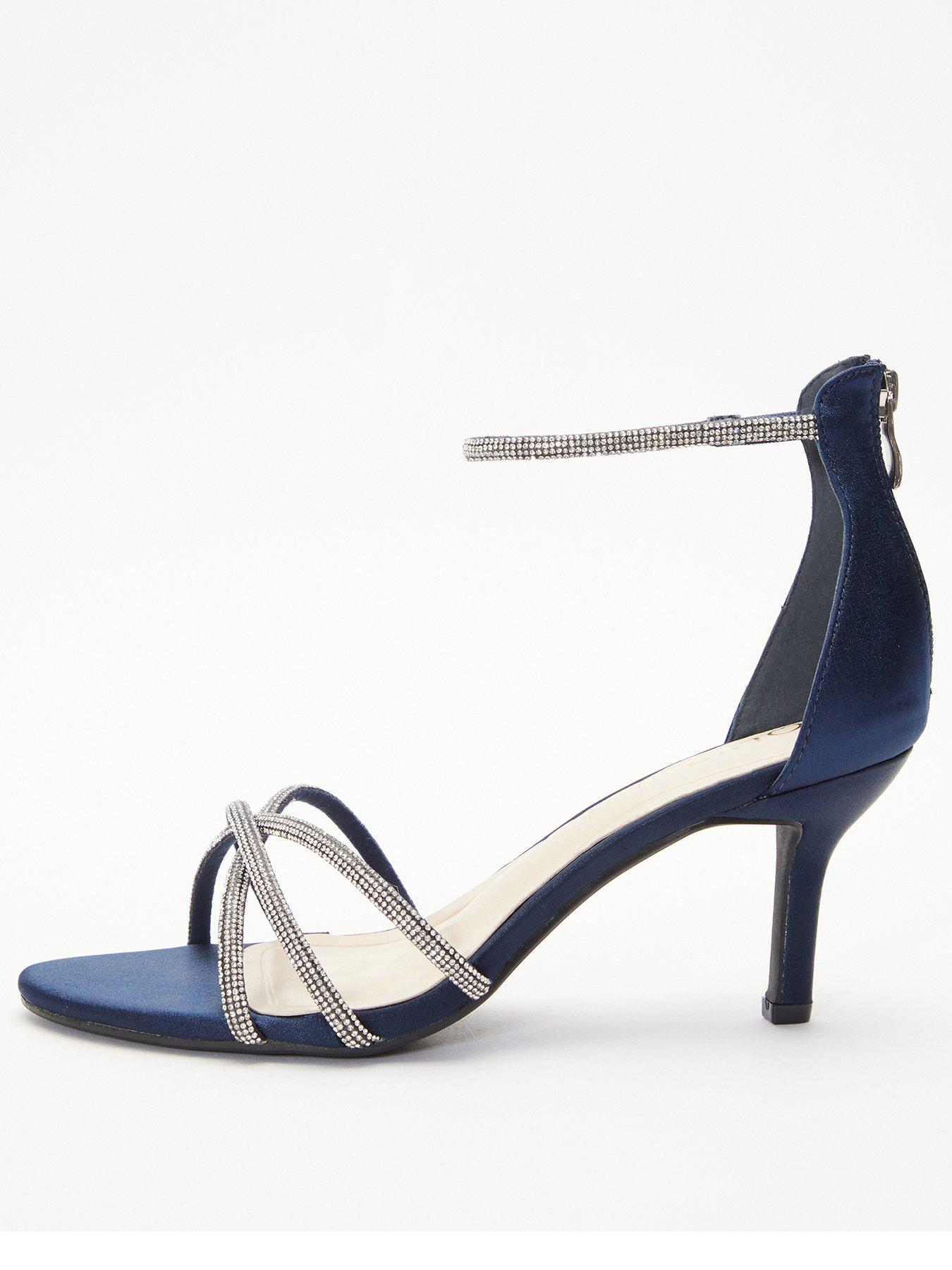 Blue dress best sale sandals low heel