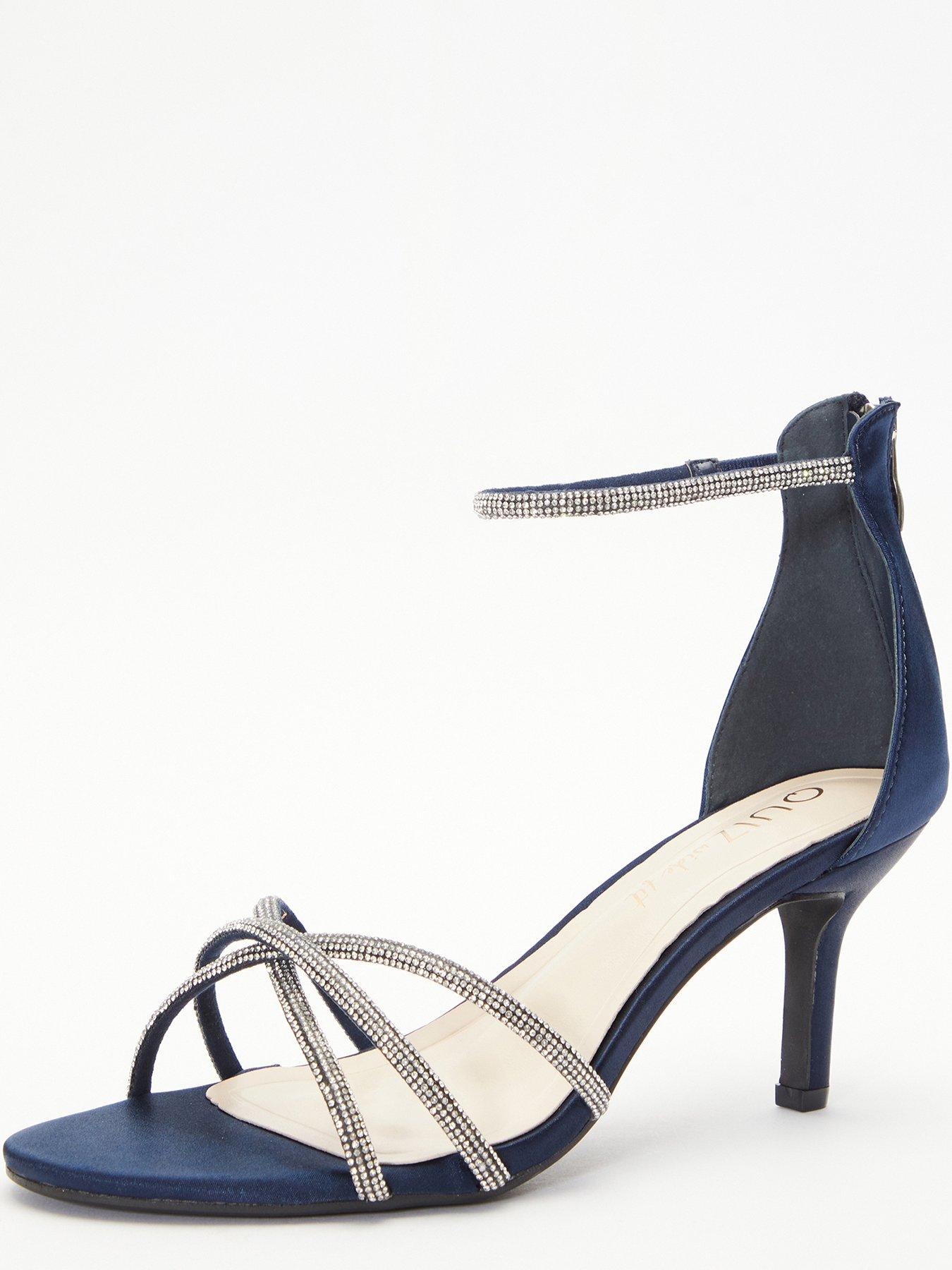 Dark blue best sale strappy heels