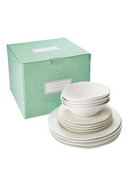 Product photograph of Portmeirion Sophie Conran For Portmeirion 12-piece Rimmed Dinner Set from very.co.uk