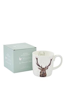 Product photograph of Royal Worcester Wrendale Designs Dad Mug - Stag from very.co.uk