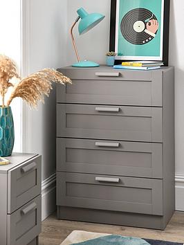 Product photograph of Everyday Taryn Children S 4 Drawer Chest - Grey from very.co.uk