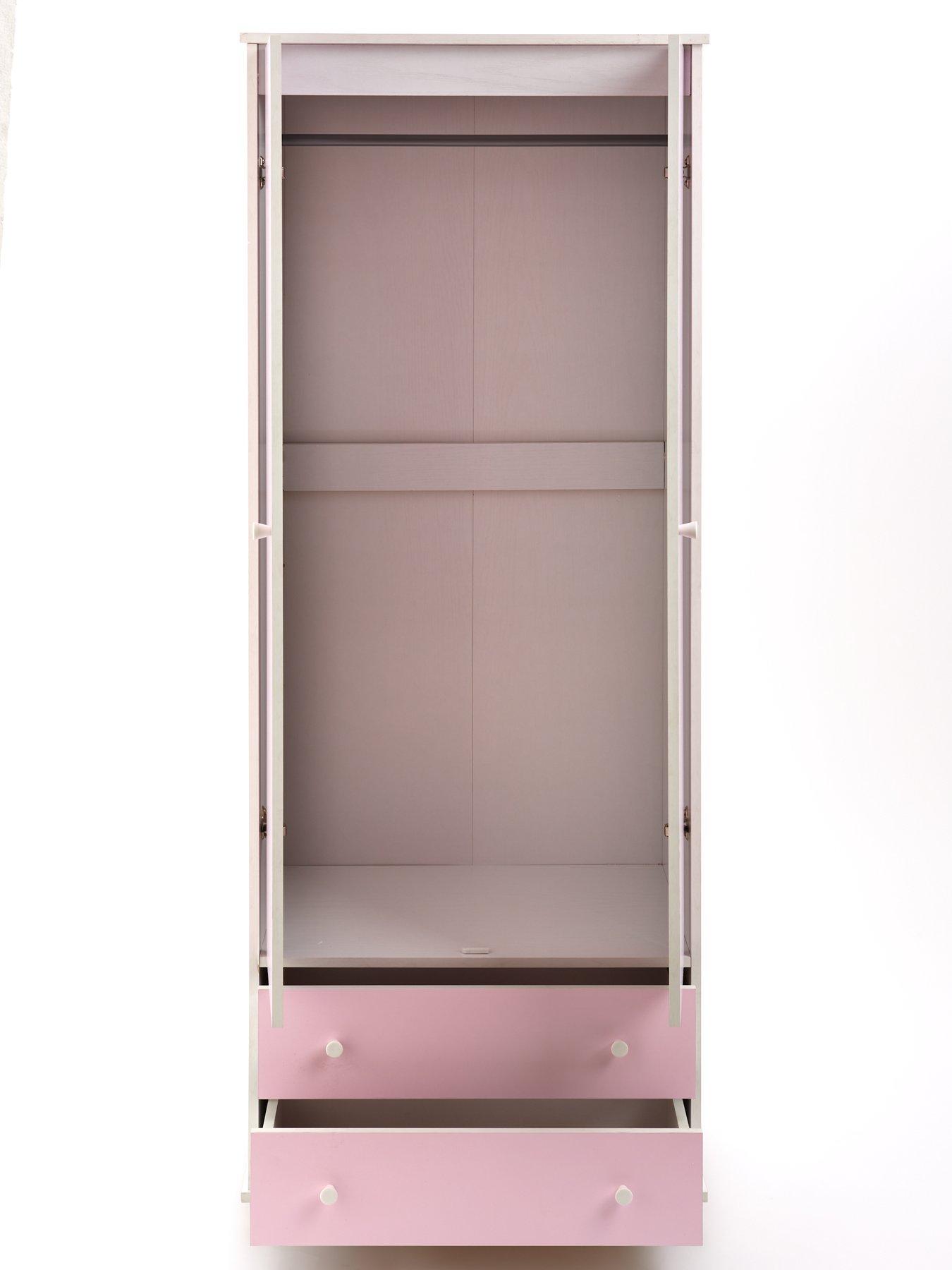 Image 4 of 6 of Very Home Miami Fresh Kids 3 Piece Package - 2 Door, 2 Drawer Wardrobe, 5 Drawer Chest, 3 Drawer Bedside Chest - Pink
