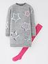 image of mini-v-by-very-girls-sequin-star-knitted-dress-and-tights-grey