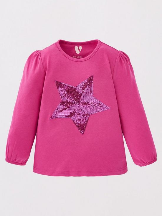 back image of mini-v-by-very-girls-5-pack-sequin-starburst-5-pack-ls-t-shirt-multi