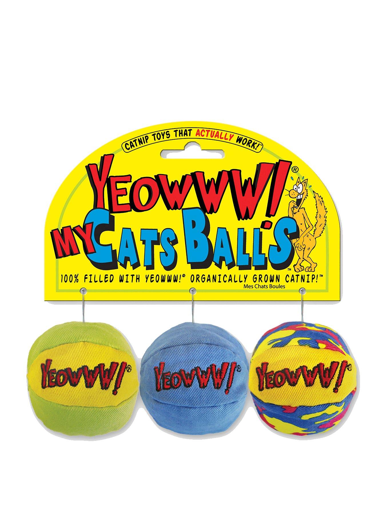 Product photograph of Yeowww My Cats Catnip Balls Set Of 3 from very.co.uk