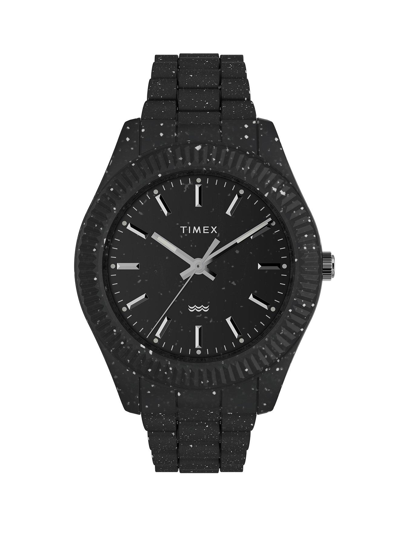 Product photograph of Timex Men S Waterbury Legacy Ocean Watch - Black from very.co.uk