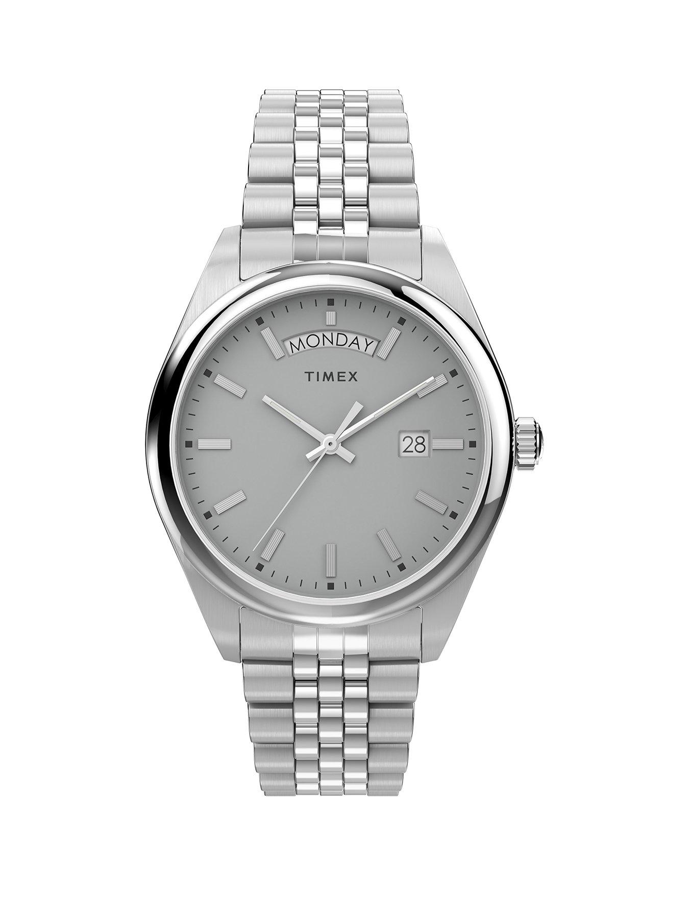 Product photograph of Timex Legacy Day And Date 41mm Sst Bracelet Watch from very.co.uk