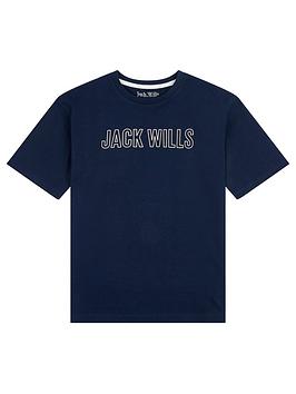 jack wills boys collegiate oversized t-shirt - navy blazer, navy, size 8-9 years