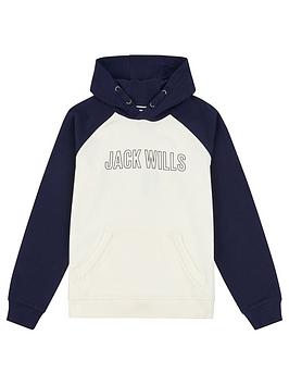 jack wills boys collegiate oversized hoodie - marshmallow, cream, size 7-8 years