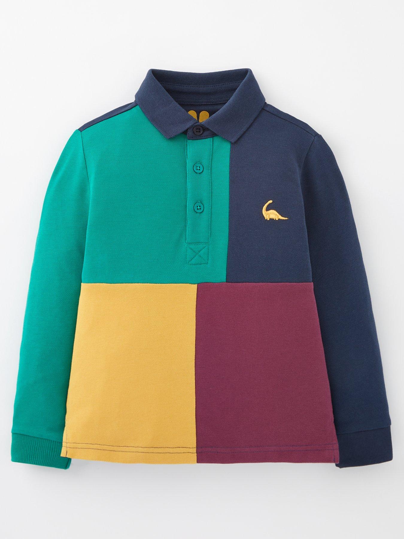 Baby Boys Colourblock Long Sleeves Polo Shirt Multi