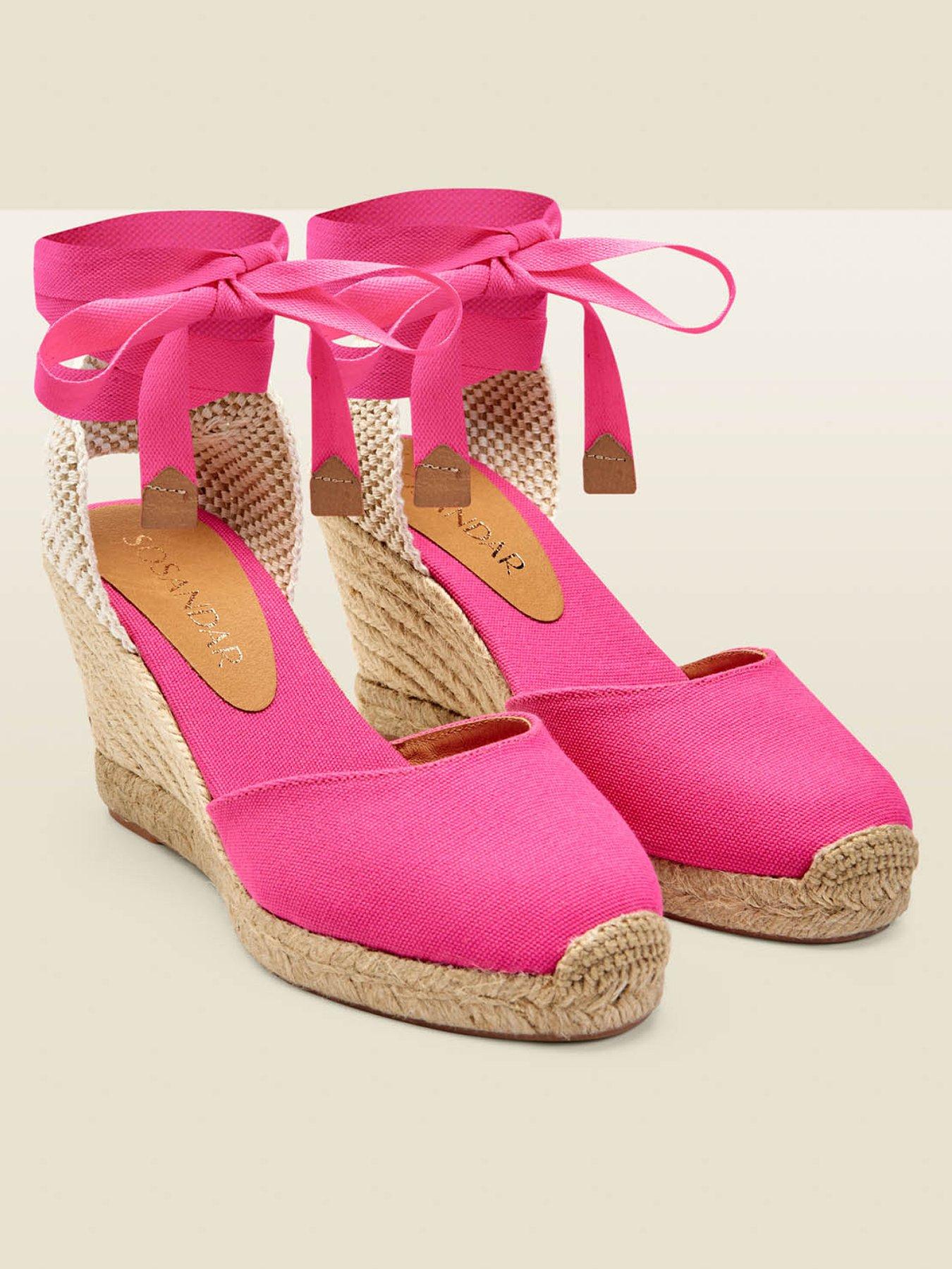 Pink espadrilles hot sale wedges uk