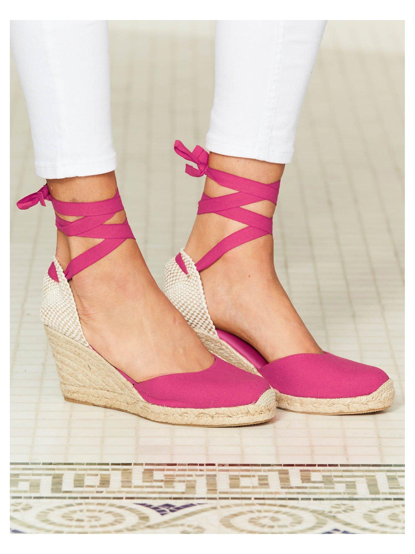 Pink espadrilles hotsell wedges uk