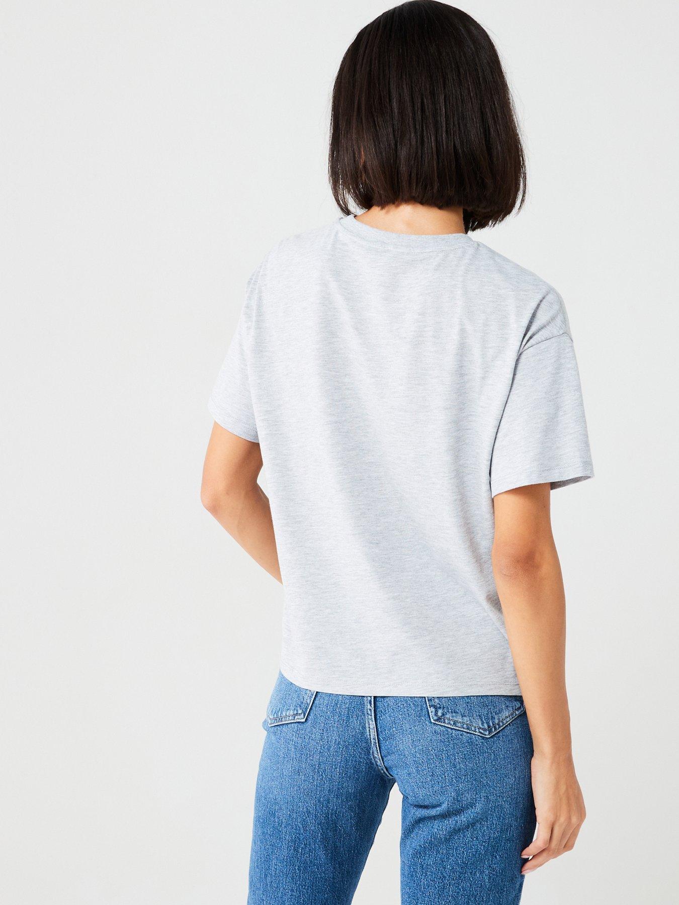 Image 2 of 6 of Everyday Embroidered Loose Fit Boxy Tshirt - Grey