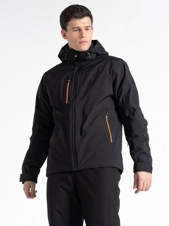 front image of dare-2b-eagle-ski-jacket-black