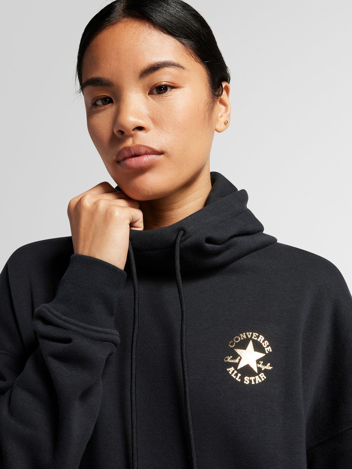 Black converse hoodie womens online