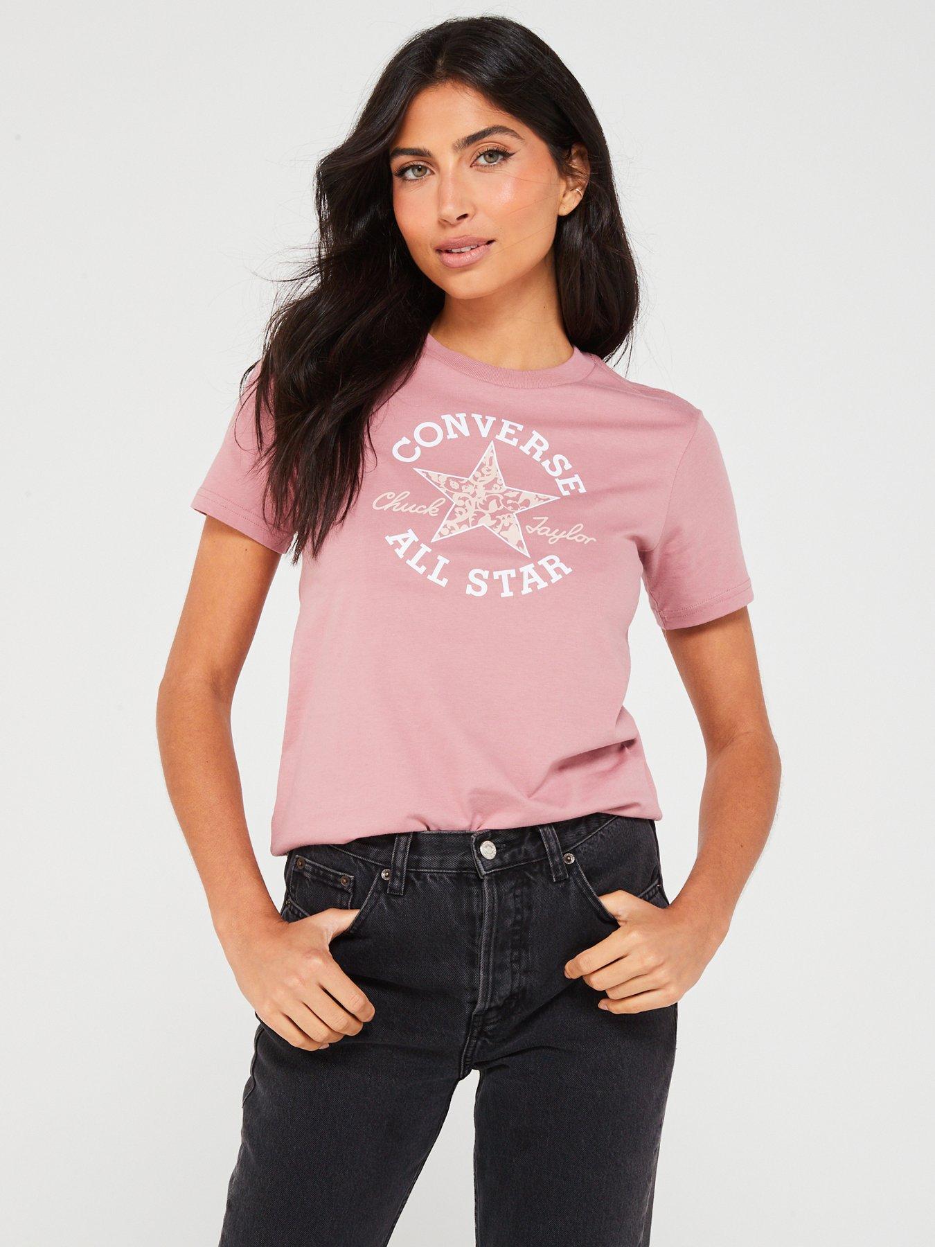 Pink converse shop t shirt