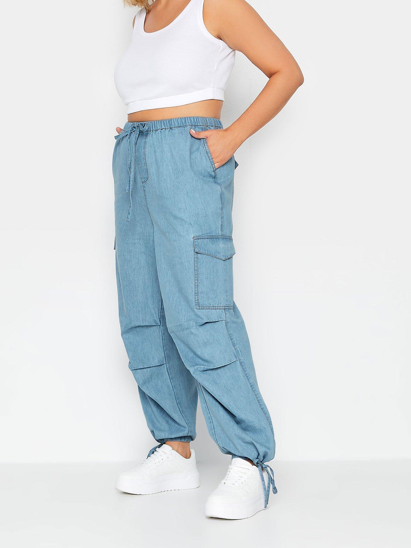 Denim cargo trousers - Light denim blue - Ladies