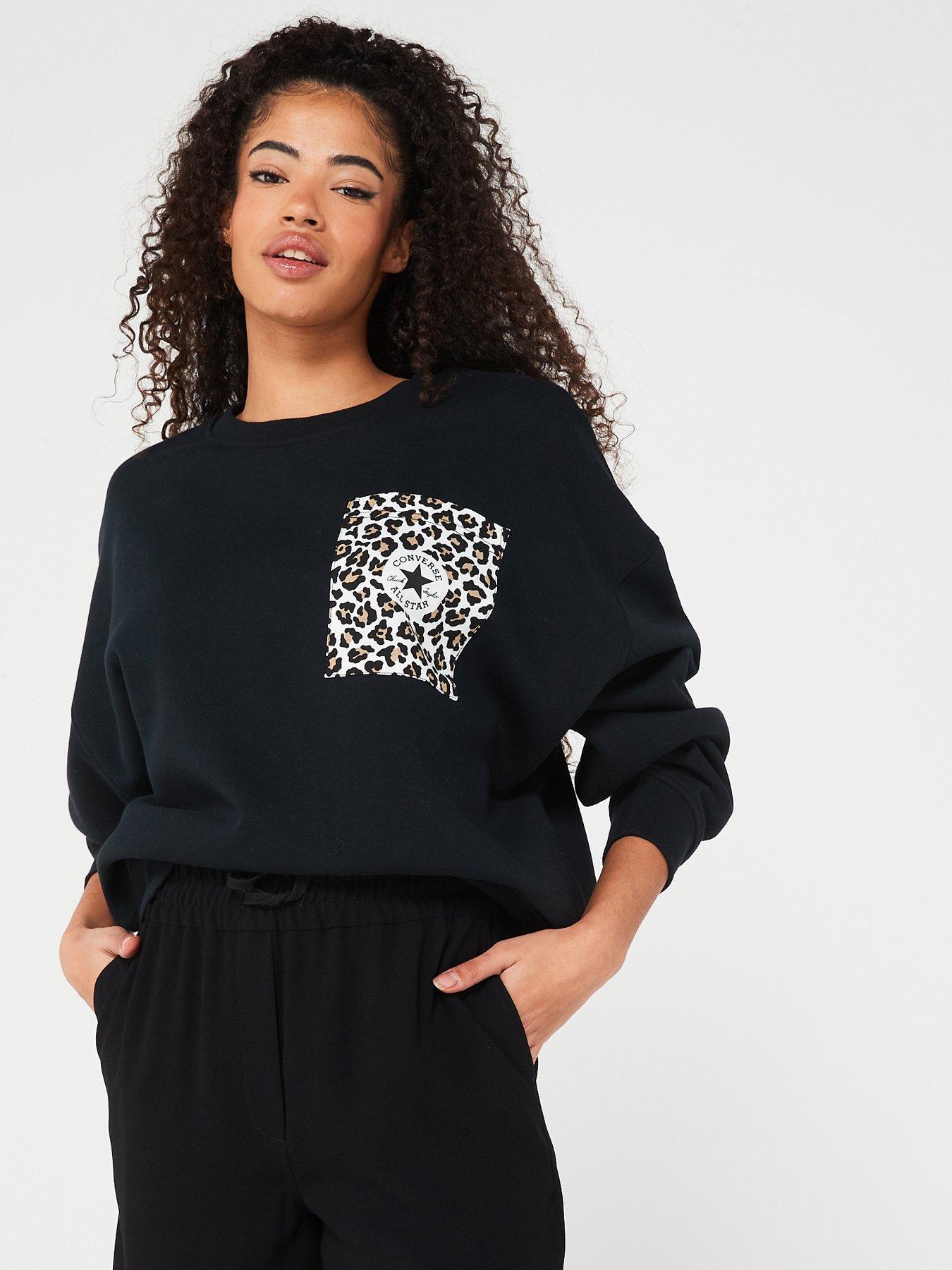 Leopard crew shop neck sweater