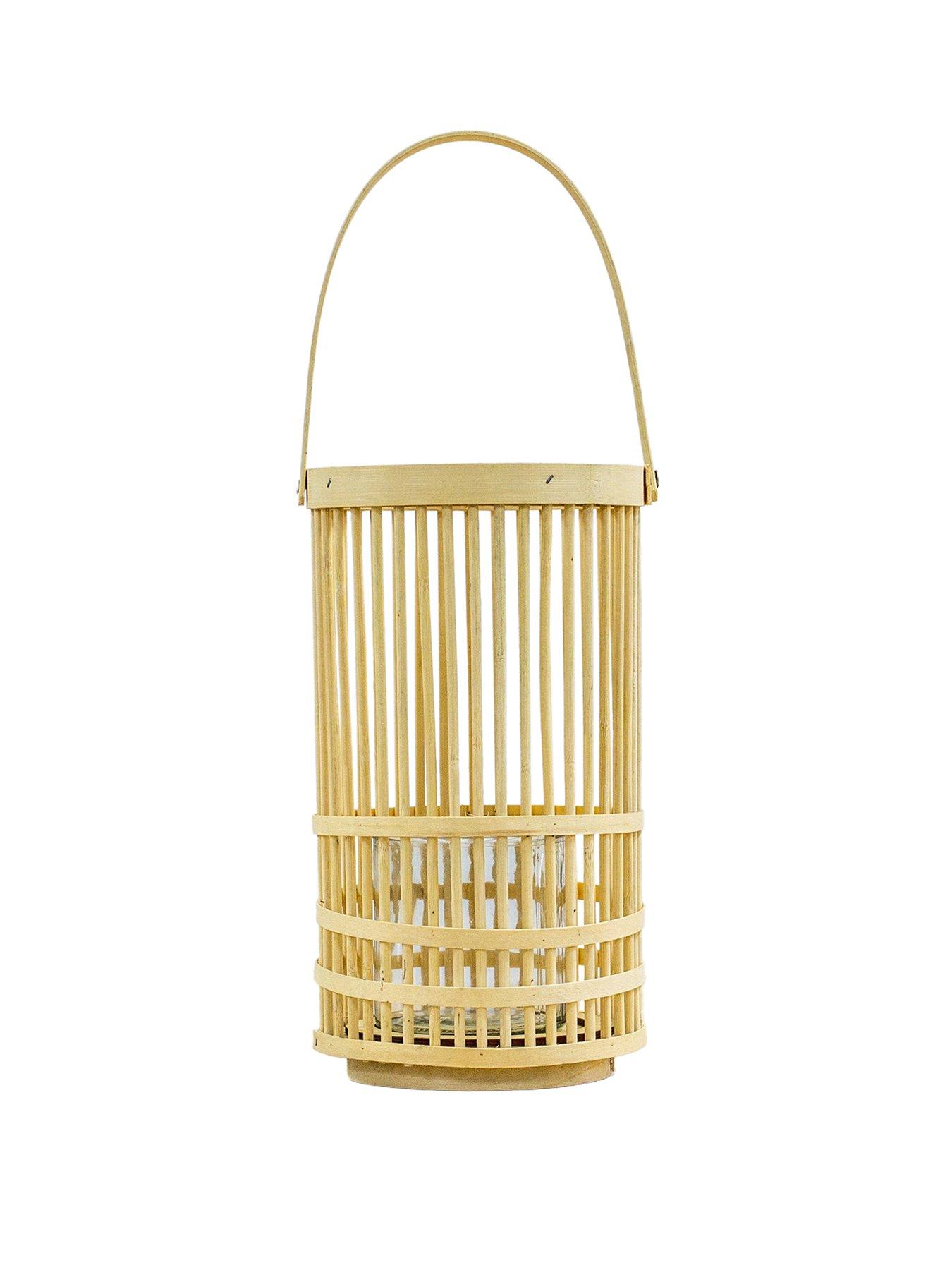 Product photograph of Gallery Kammi Lantern - Natural from very.co.uk