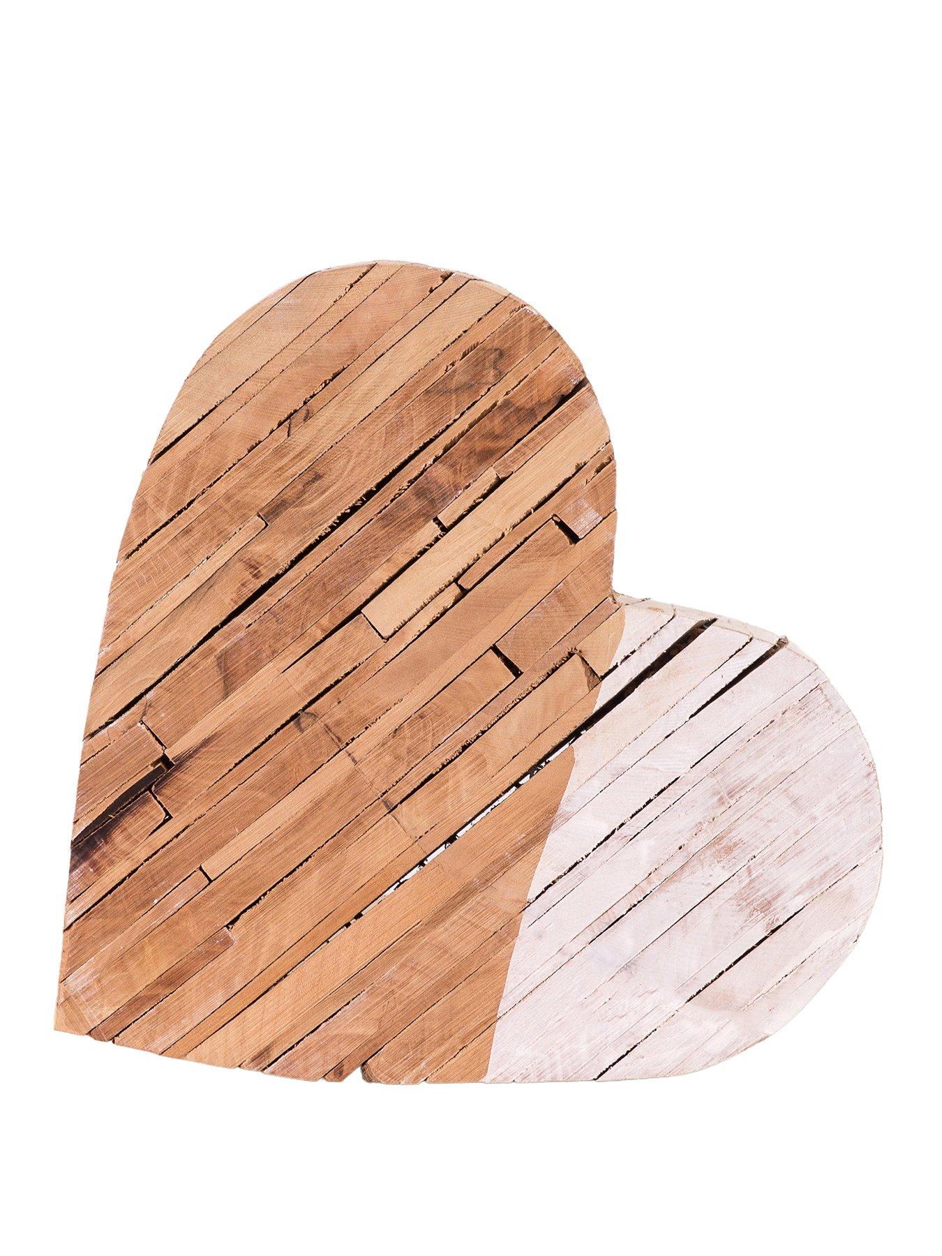 Product photograph of Gallery Yannis Wood Block Heart - Large from very.co.uk