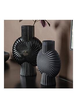 Product photograph of Gallery Nassi Small Vase - Black from very.co.uk