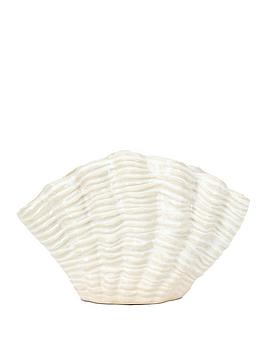 Product photograph of Gallery Reactive White Small Clam Shell Vase from very.co.uk